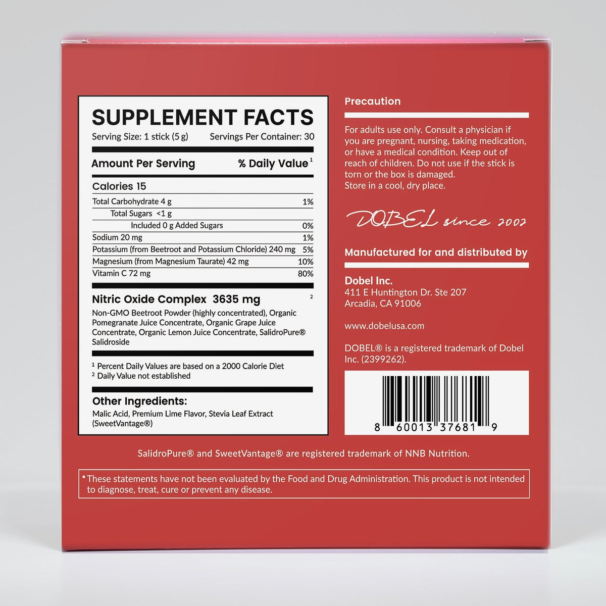 Nitric Oxide Vital back package