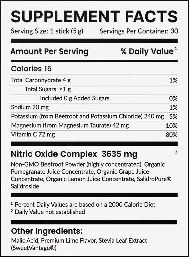 Nitric Oxide Vital Supplement Facts