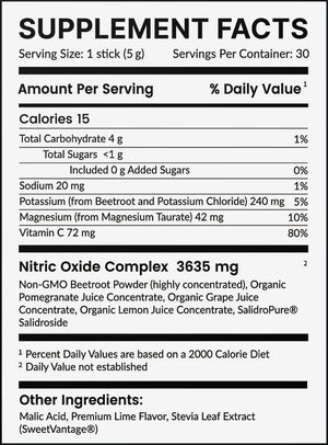 Nitric Oxide Vital Supplement Facts