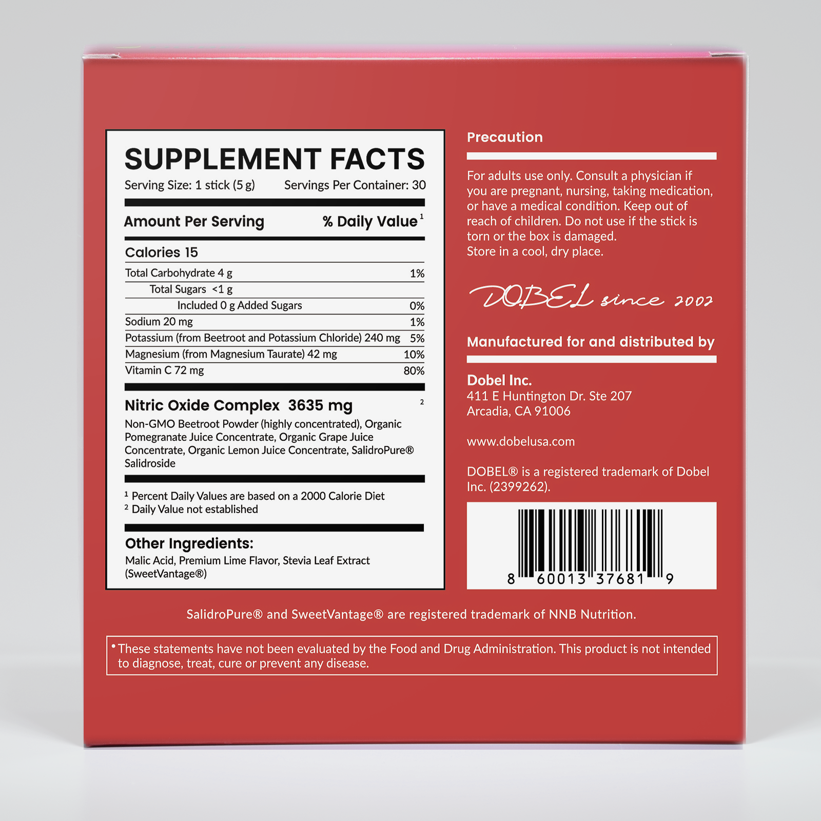Nitric Oxide Vital back package